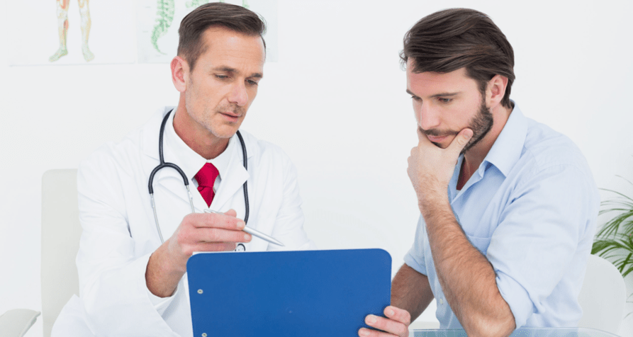 The doctor prescribes medication for prostatitis